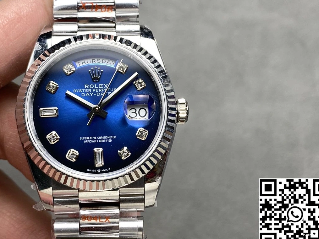 v5 Blue Tungsten Factory 128239-0023 Steel Dial 36mm Rolex QF Date Day Timeless 998 0714